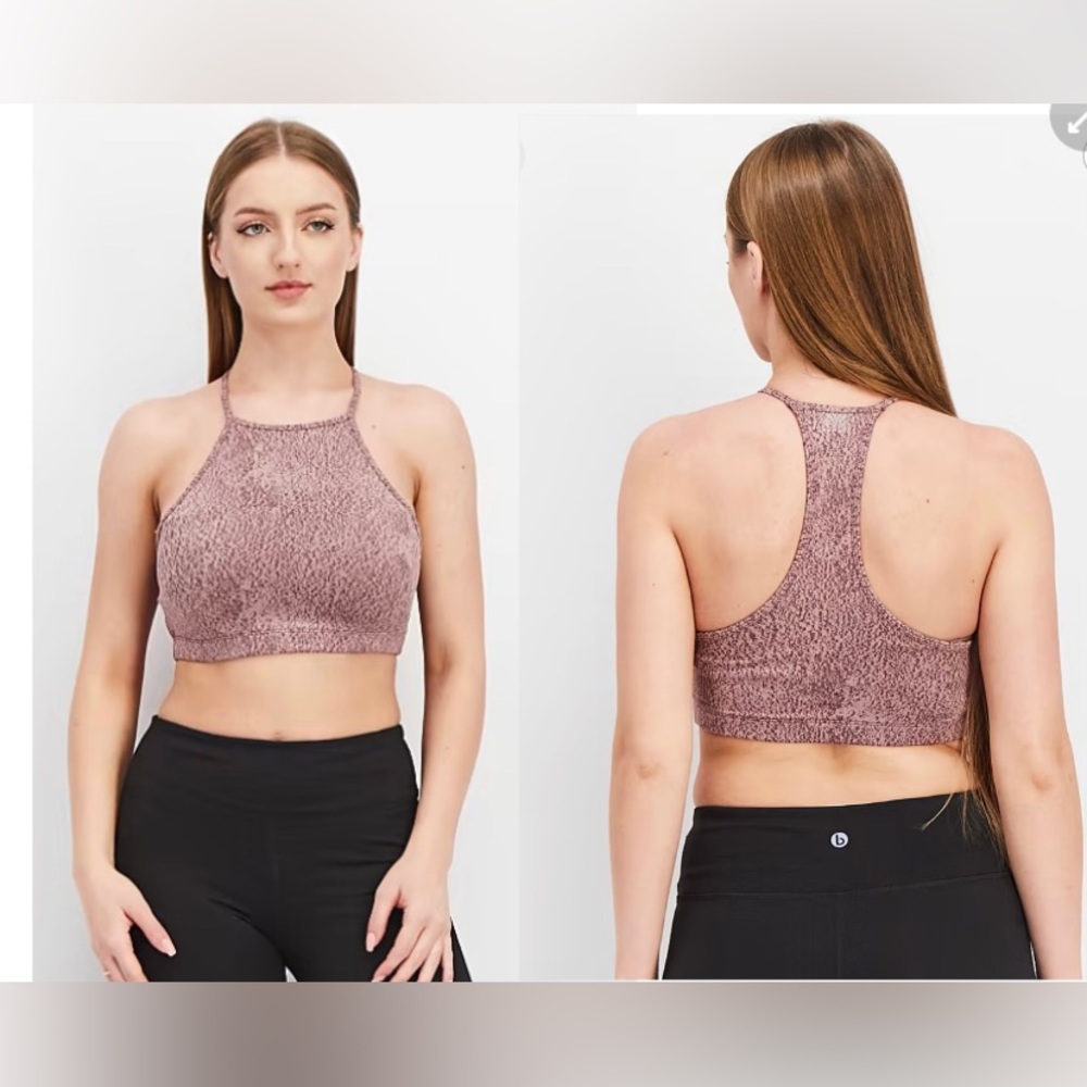 Forever 21 purple jacquard print active sports bra crop top athletic racerback